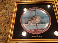 P. Buckley Moss "The Carrousel Triptych" Limited Edition Plate Set -Glass Framed