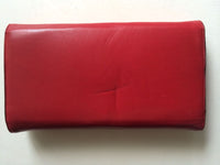 St. John Red Leather "Clutch" Style Wallet Made In Italy - Beautiful Condition