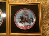 P. Buckley Moss "The Carrousel Triptych" Limited Edition Plate Set -Glass Framed