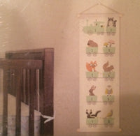 Whimsical Woodland Creature Number Train Canvas Wall Banner Brand New In Package