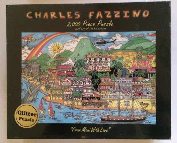 Charles Fazzino 'From Maui With Love' 2000 Piece Glitter Puzzle Brand New Sealed