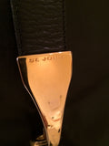 St John Classic Black Soft Leather w/Signature Gold Hardware Shoulder Bag Purse