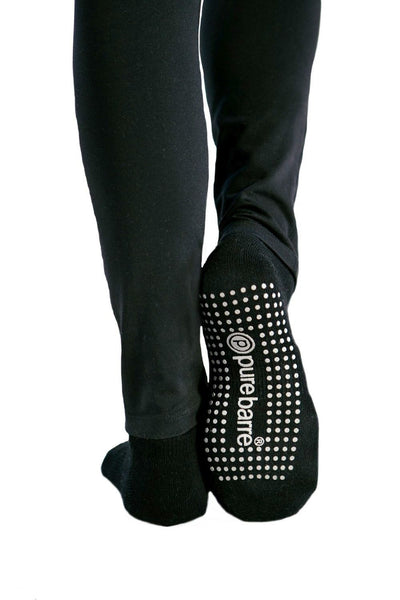 Pure Barre Size Medium Black With White Bottom Sticky Socks Brand New With Tags