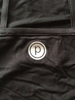 Pure Barre XS Black Cassi Criss Cross Strapped Tank w/Circle P Print - Brand New