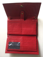 St. John Red Leather "Clutch" Style Wallet Made In Italy - Beautiful Condition