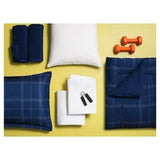 Room Essentials TWIN / XL Navy Plaid 7 Piece Bedding Set Including Towels - NEW