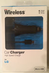 Just Wireless 'LG' Micro USB High Speed Charge Car Charger Brand New In Package