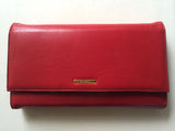 St. John Red Leather "Clutch" Style Wallet Made In Italy - Beautiful Condition