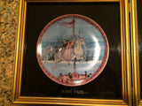 P. Buckley Moss "The Carrousel Triptych" Limited Edition Plate Set -Glass Framed