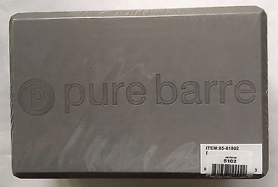 Pure Barre  Yoga Block - Grey  Measures Approx. 9" x 6" x 4"  Brand New Sealed